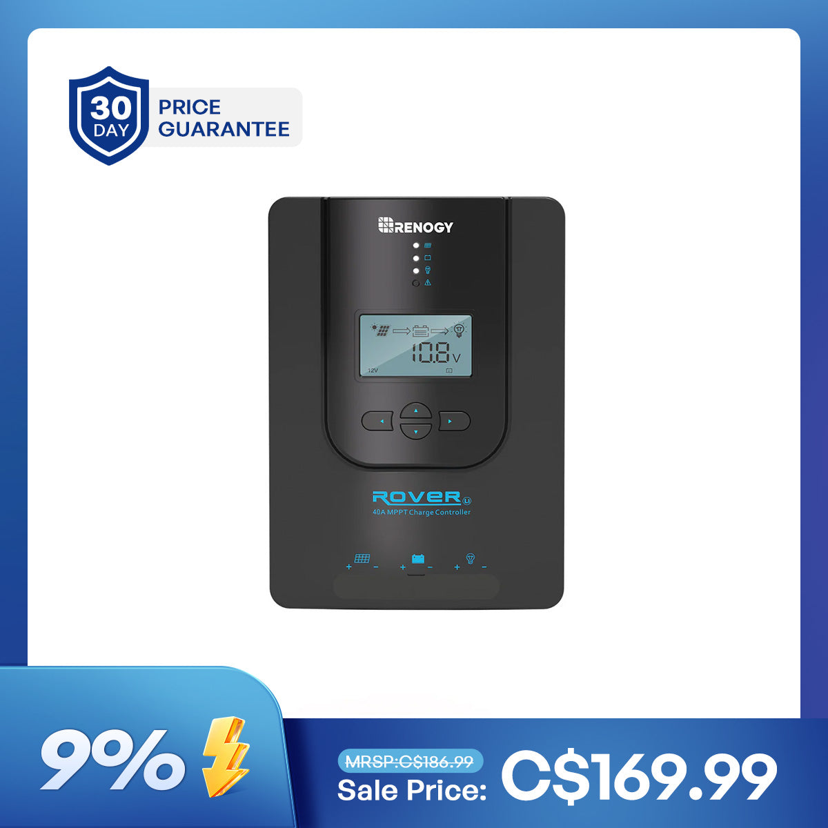 Renogy Rover 20/30/40 Amp MPPT Solar Charge Controller | Renogy CA