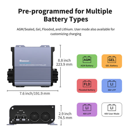 36V/48V ROVER BOOST 10A MPPT SOLAR CHARGE CONTROLLER