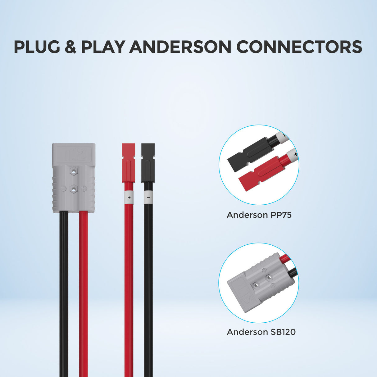 5FT 6AWG Anderson Adapter Cable（Anderson PP75 - Anderson SB120）
