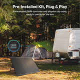 200W 12V N-Type Portable Solar Panel Suitcase Kit with 20A PWM Controller