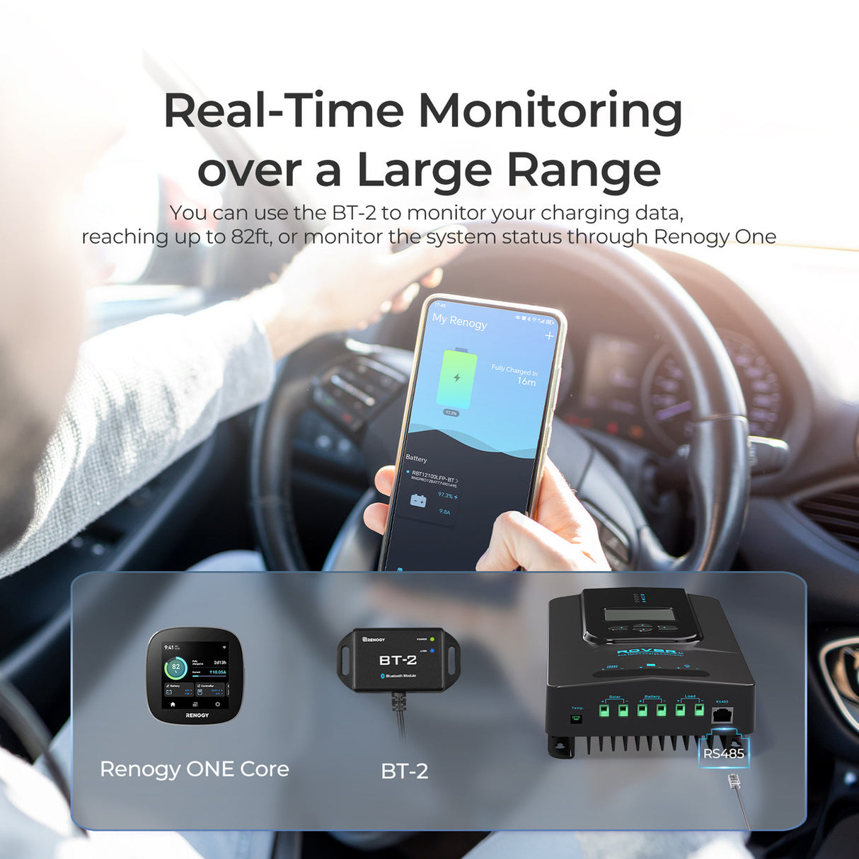 Contrôleur de charge solaire MPPT Renogy Rover Li 30 A