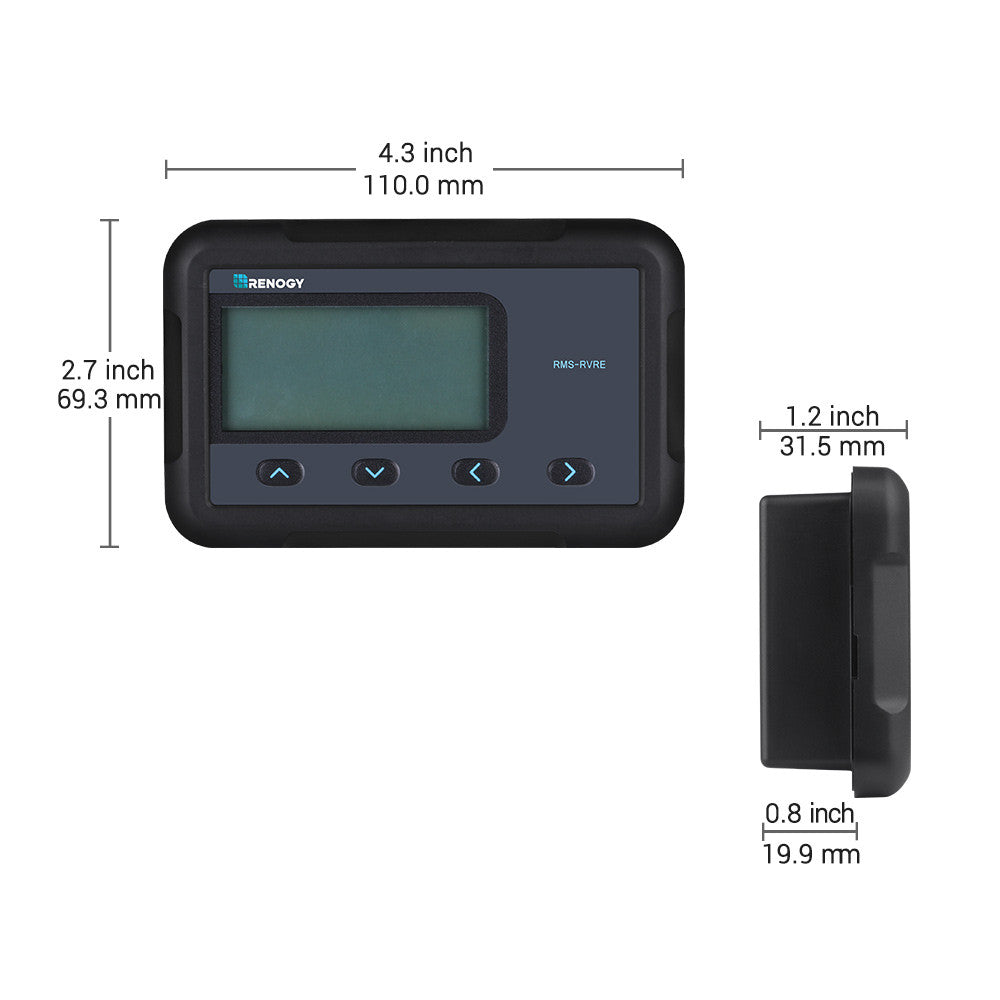 Remote Monitor with RJ45 Communication Port for Rover Elite Charge Controllers