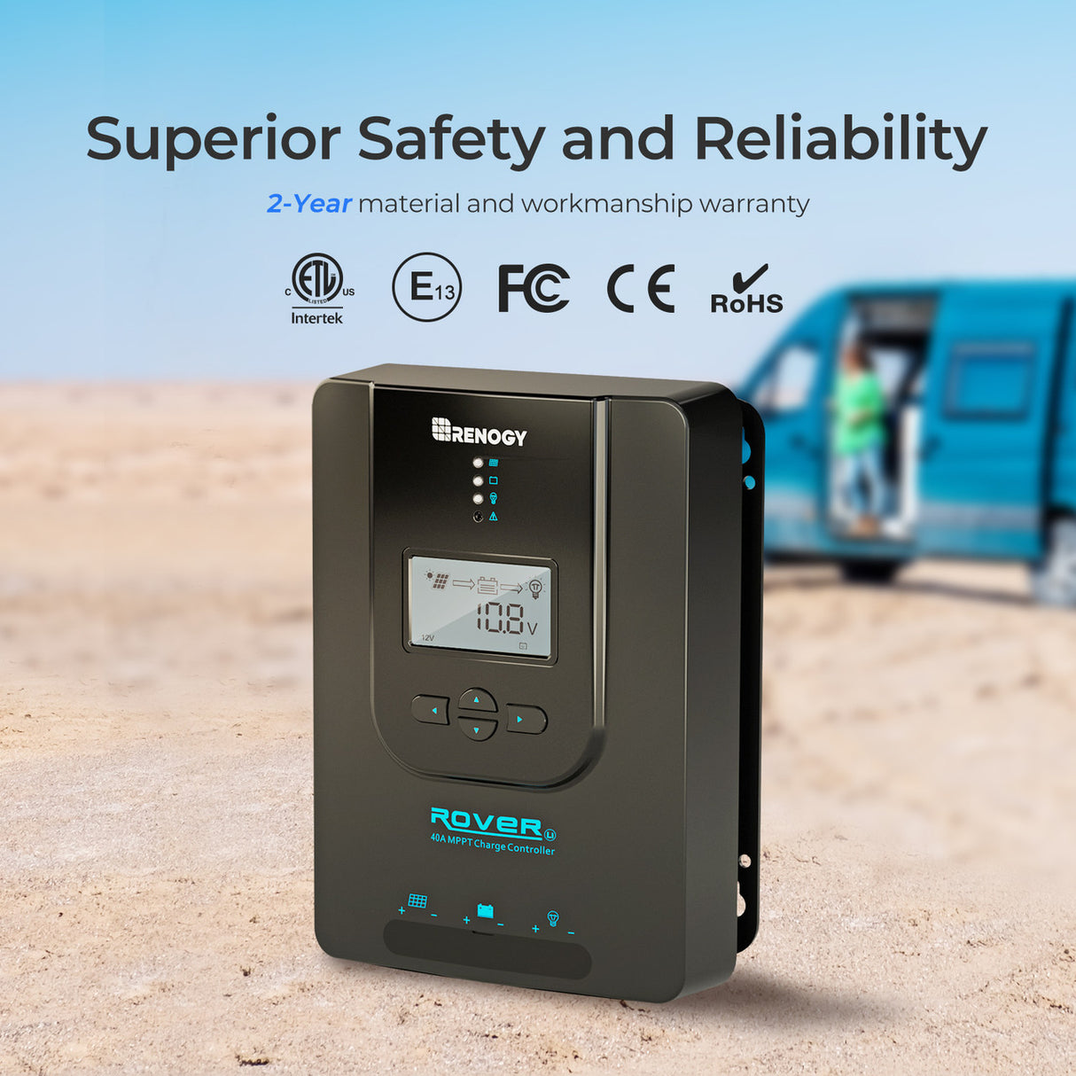 Rover 40Amp MPPT Solar Charge Controller 12V/24V w/ Renogy ONE CORE