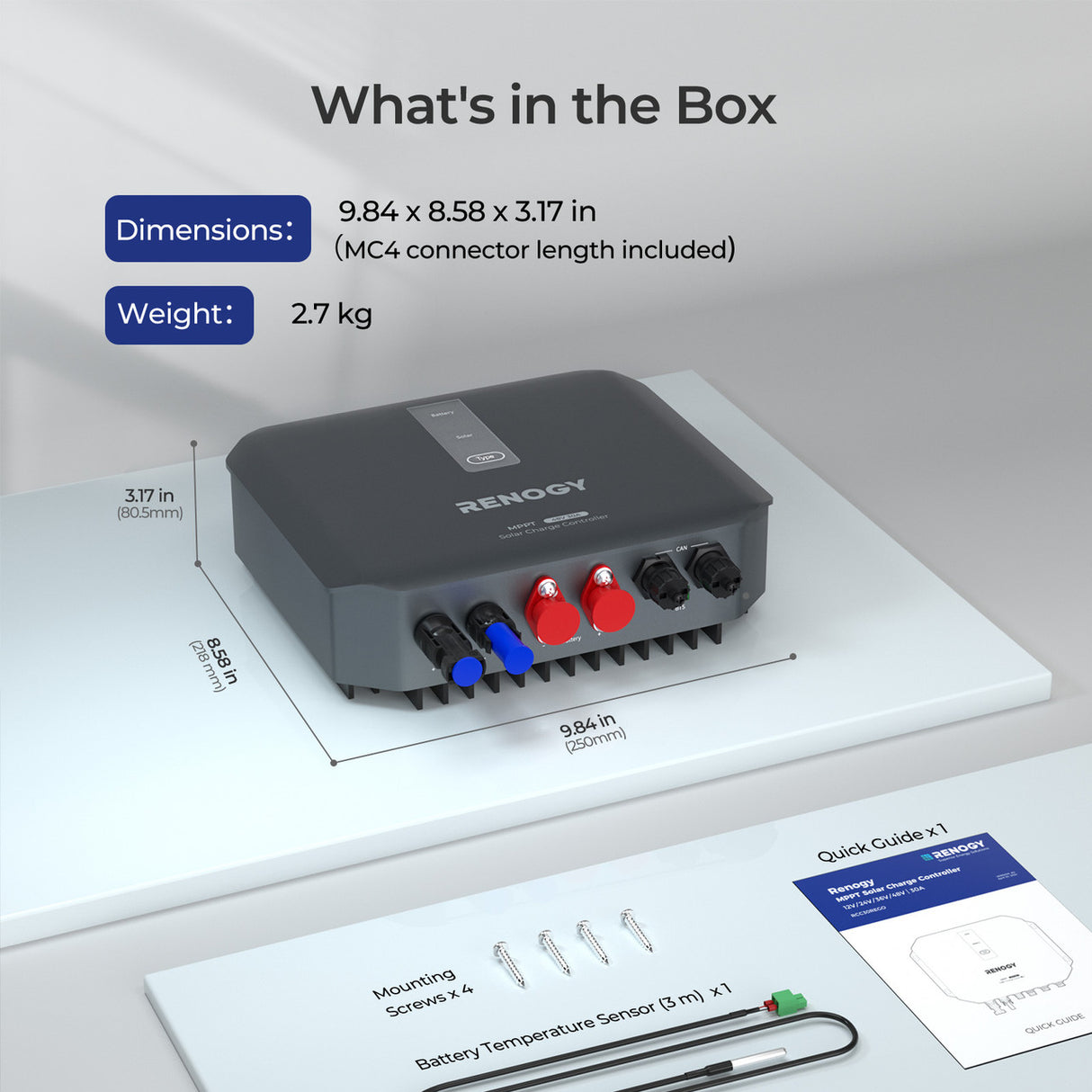 Contrôleur de charge solaire MPPT RENOGY REGO 12 V/24 V/36 V/48 V 30 A
