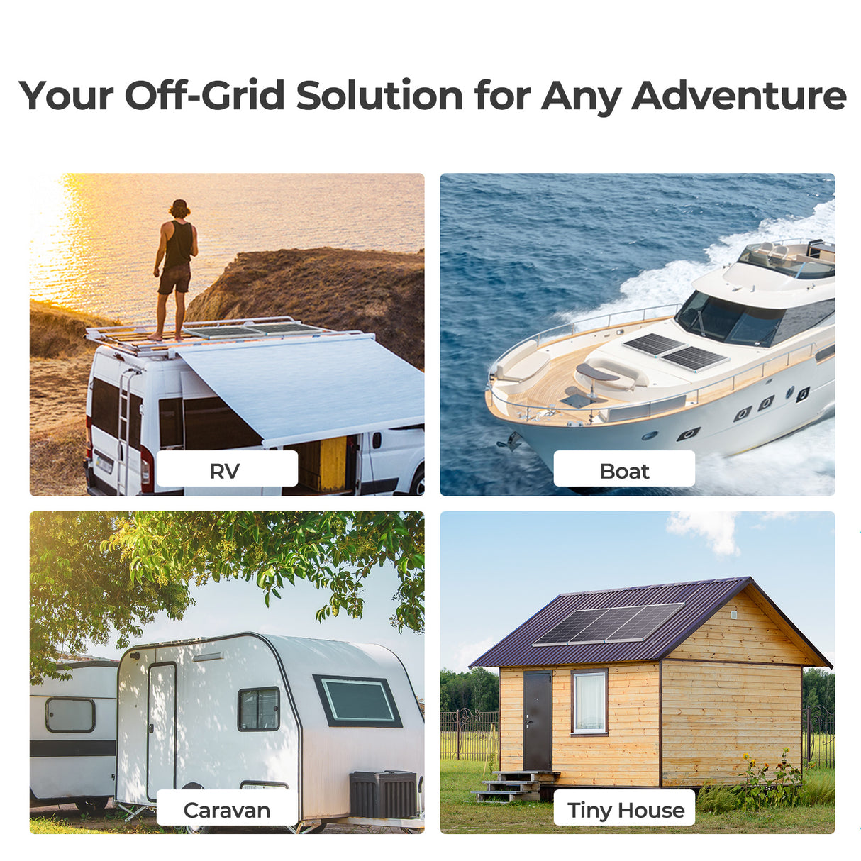 Kit de démarrage solaire monocristallin 100 W 12 V avec contrôleur de charge Wanderer 10 A