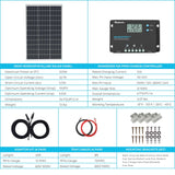 Kit de démarrage solaire monocristallin 100 W 12 V avec contrôleur de charge Wanderer 10 A