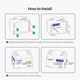 Supports de montage Renogy pour batteries LiFePO4 12 V 100 Ah Pro (lot de 4)