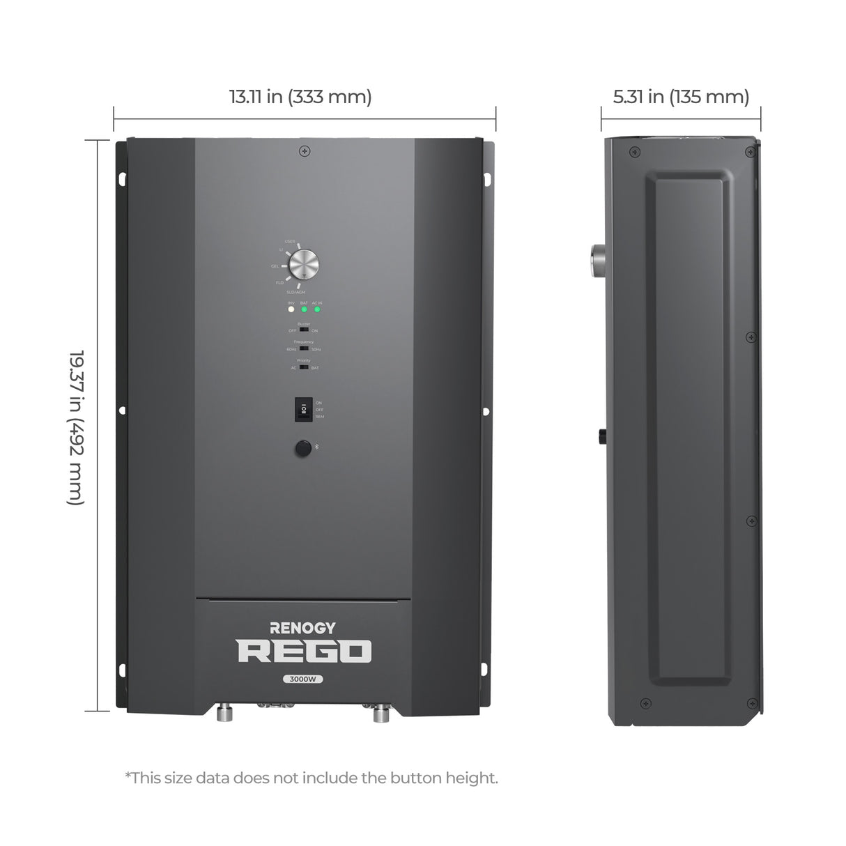 REGO - 12V 3000W Pure Sine Wave HF Inverter Charger