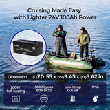 Renogy Core – Batterie lithium-fer-phosphate à décharge profonde 24 V 100 Ah 