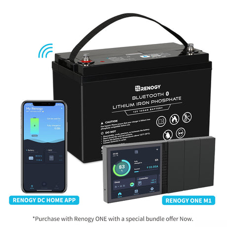 12V 100Ah Bluetooth Smart Lithium Iron Phosphate Battery