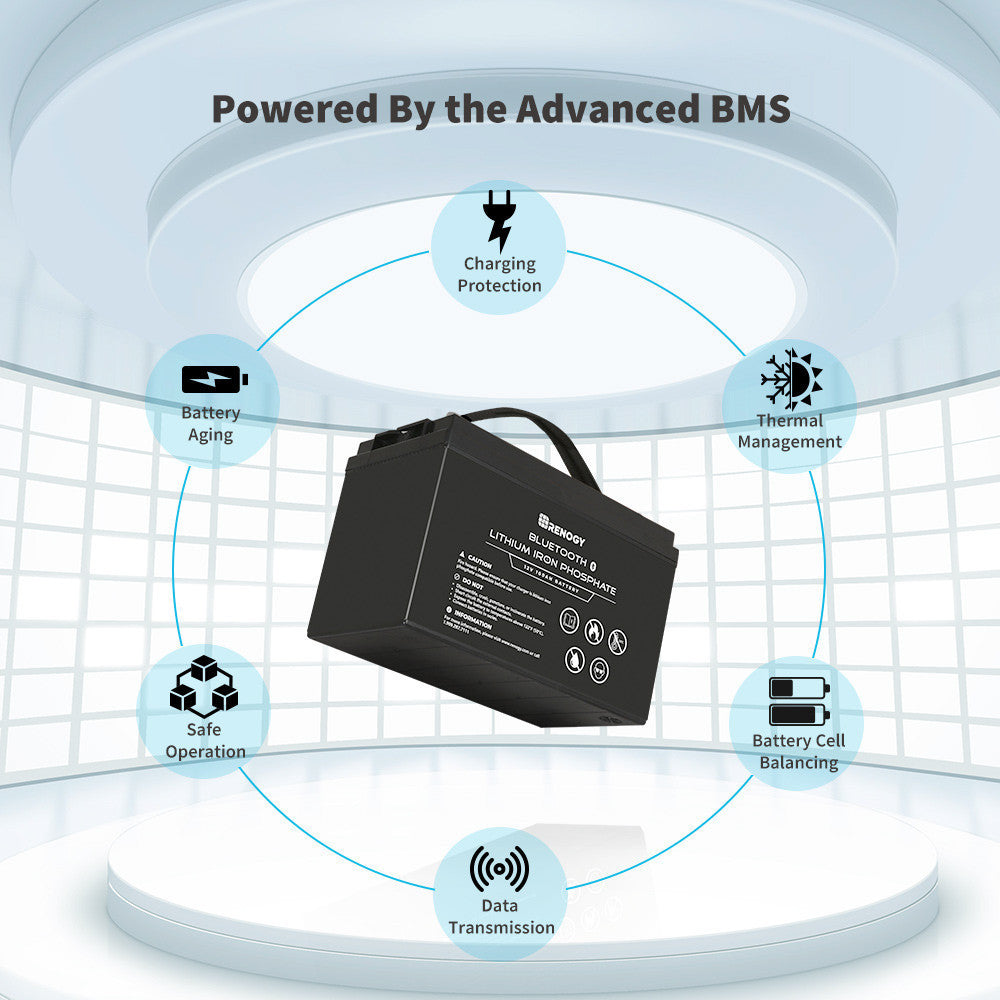 12V 100Ah Bluetooth Smart Lithium Iron Phosphate Battery