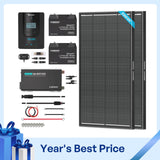 390W 12V Shadowflux Complete Solar Kit w/ Two 100Ah Bluetooth & Self-Heating LiFePO4 Batteries