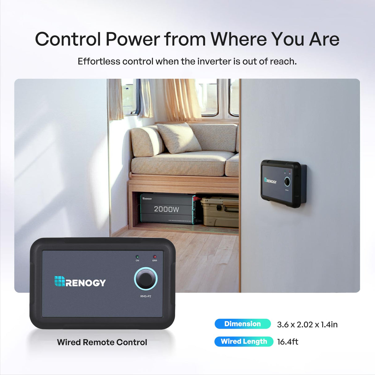 Renogy 12V 2000W Pure Sine Wave Inverter
