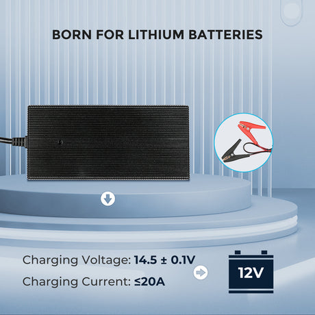 12V 20A AC-To-DC LFP Portable Battery Charger
