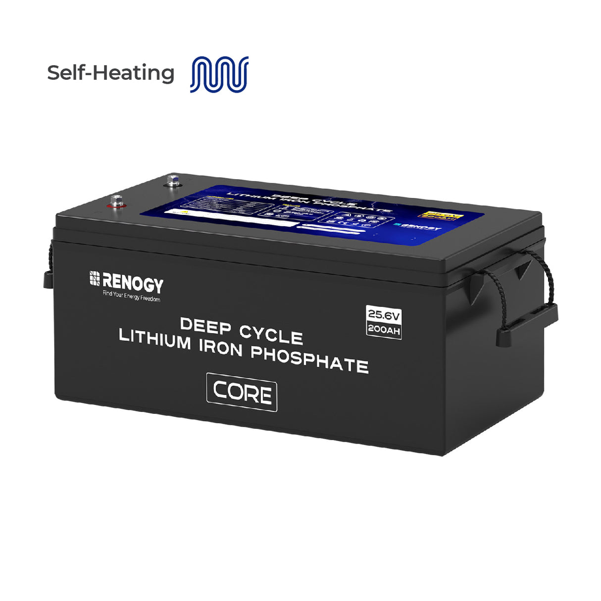 Renogy Core - Batterie lithium fer phosphate 24 V 200 Ah à décharge profonde avec fonction auto-chauffante 