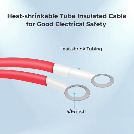 Battery Inverter Cables 5 ft 2/0 AWG for 3/8 in Lugs