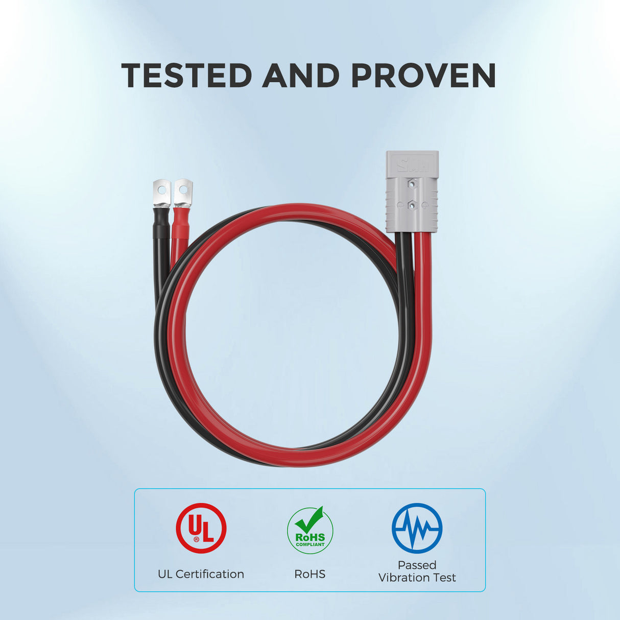 1FT 4/0AWG Anderson Adapter Cable（Anderson SB350 - 3/8 in Lugs）
