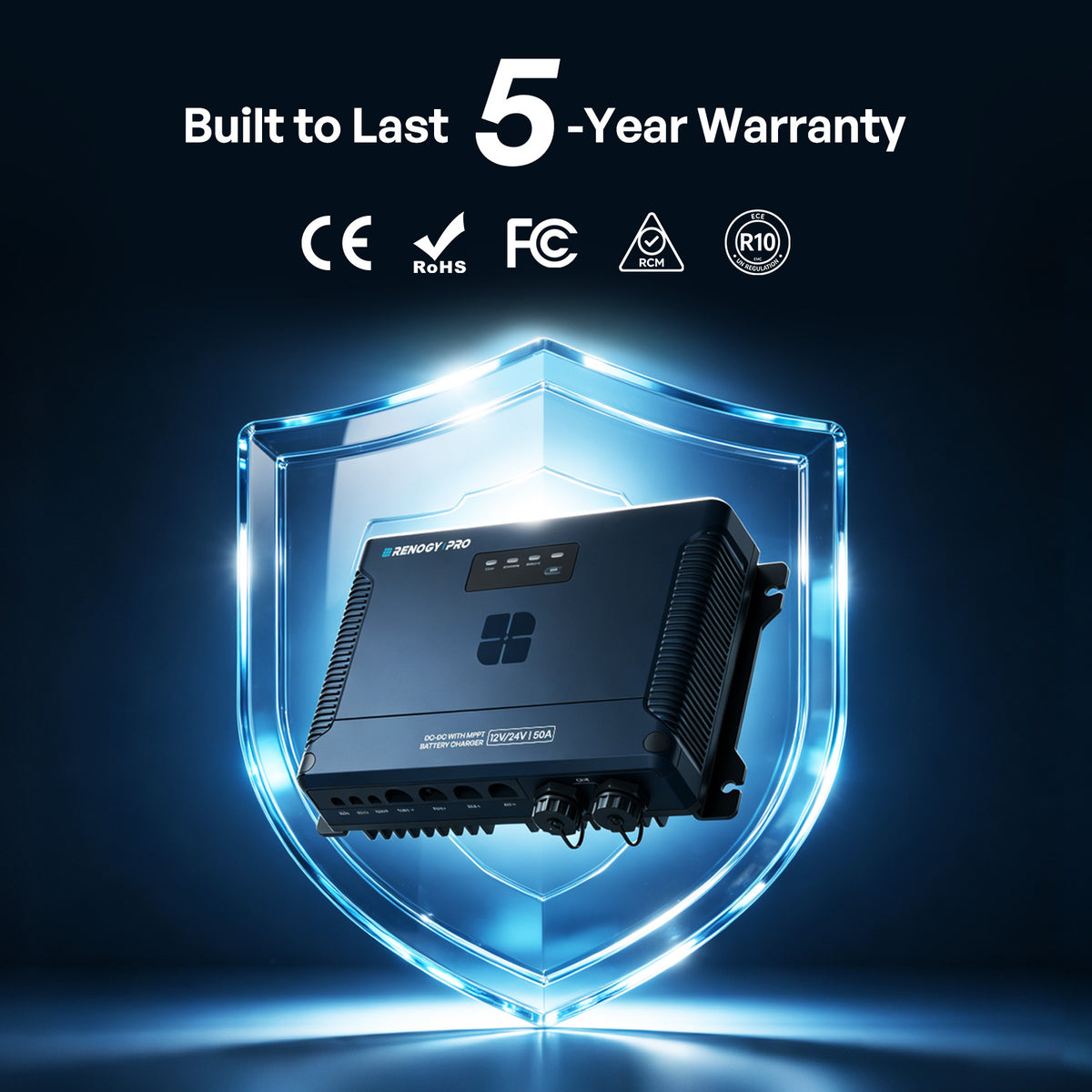 12/24V 50A IP67 DC-DC with MPPT Battery Charger Pro Series