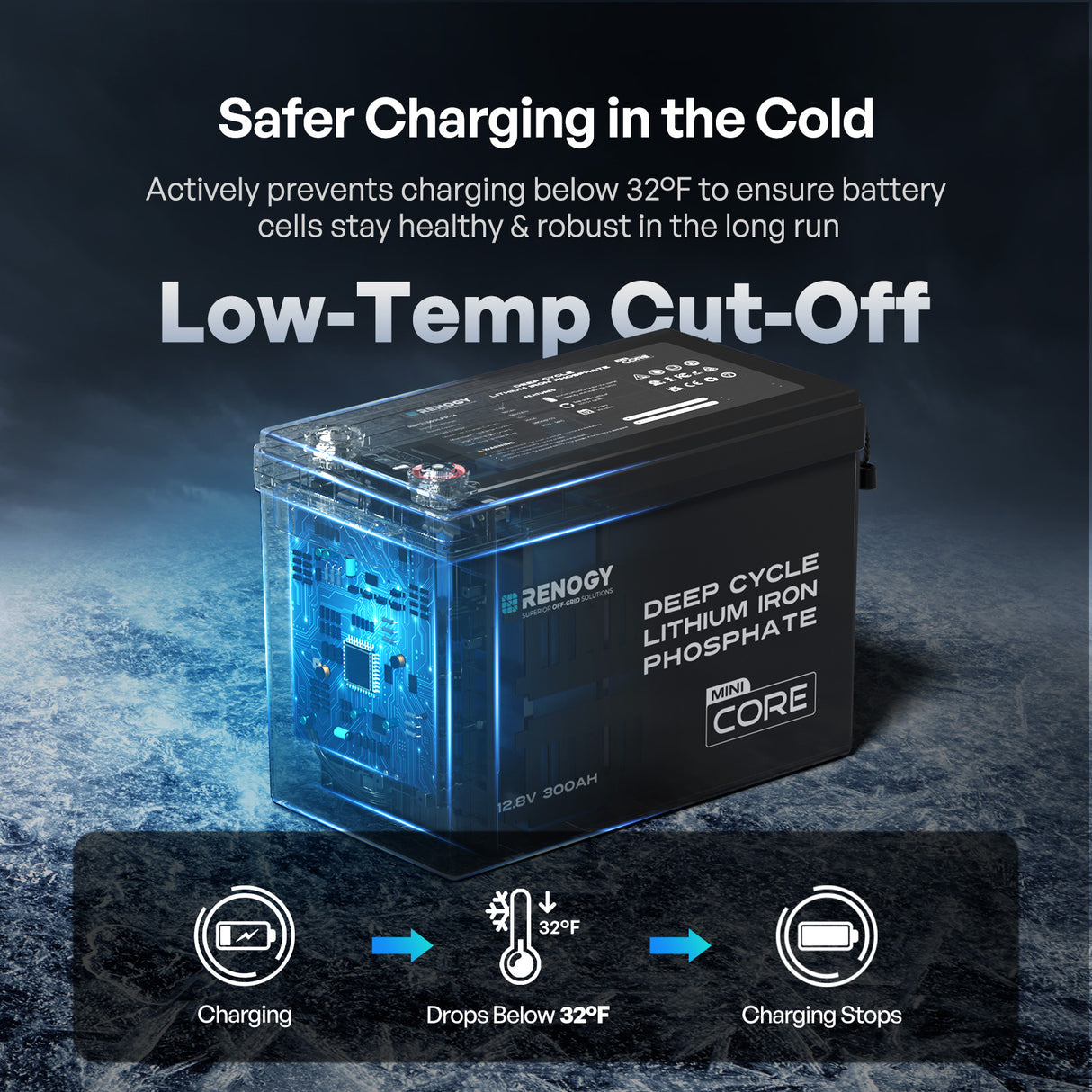 Batterie lithium-fer-phosphate Renogy Core Mini 12 V 300 Ah