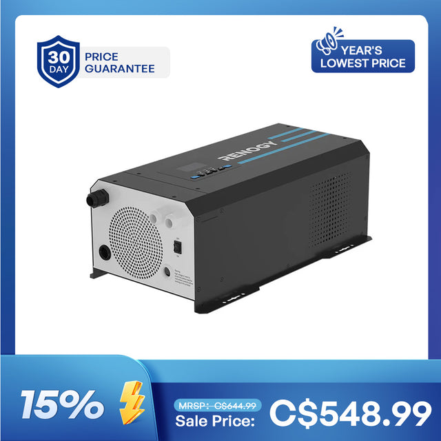 Renogy 2000W 12V Pure Sine Wave Inverter Charger w/ LCD Display