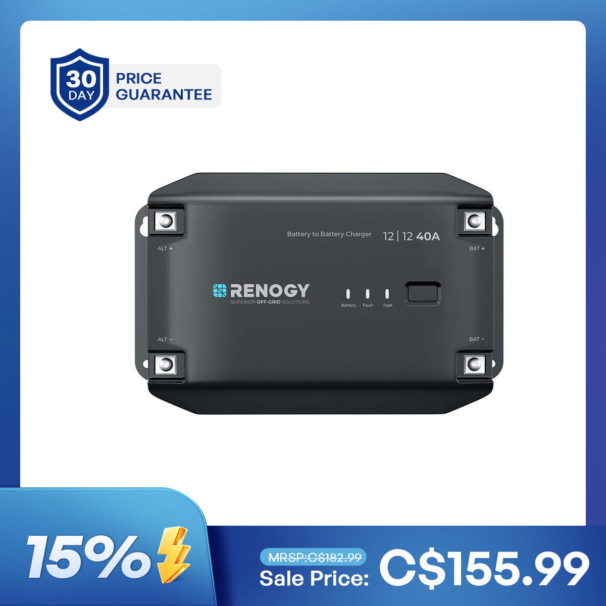 12V 40A DC to DC Battery Charger