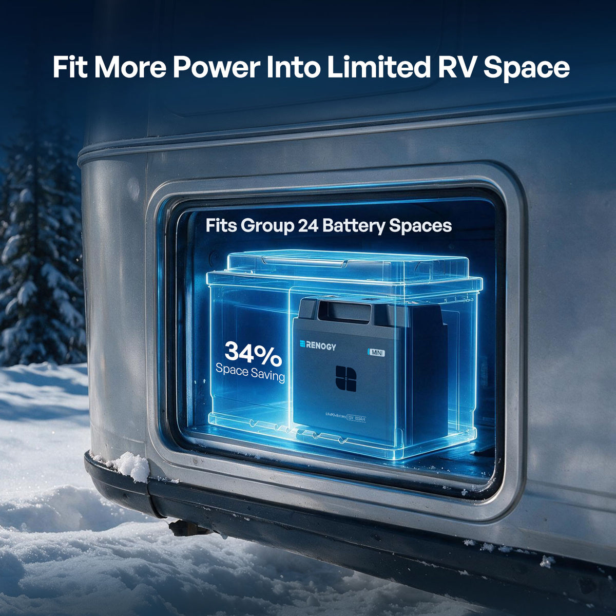 Reserve Mini Smart 12V 100Ah LiFePO4 Battery