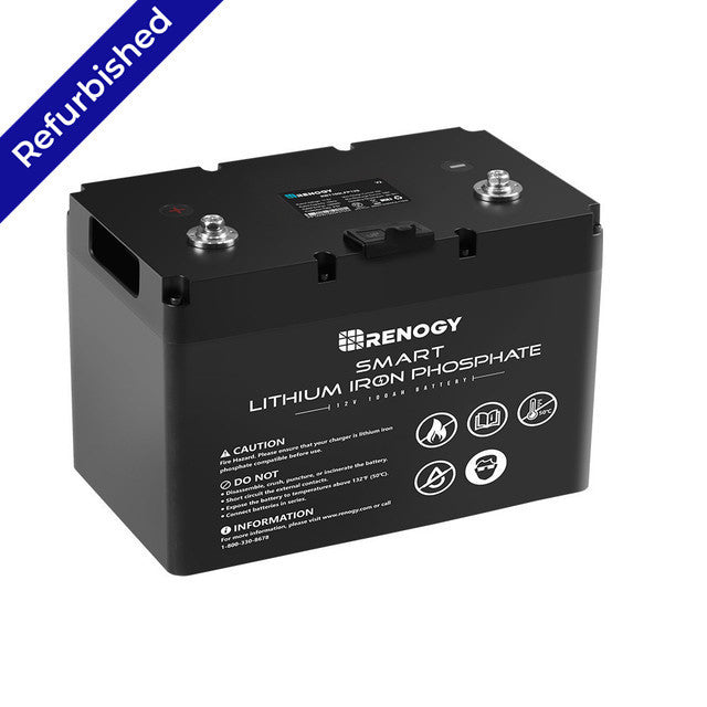 Batterie lithium-fer-phosphate intelligente 12 V 100 Ah reconditionnée 
