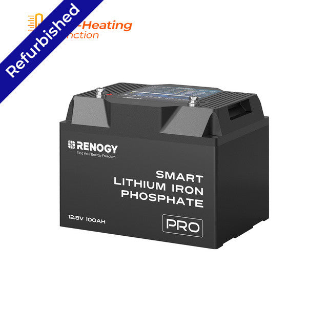 Batterie lithium-fer-phosphate intelligente 12 V 100 Ah reconditionnée avec Bluetooth et auto-chauffage 