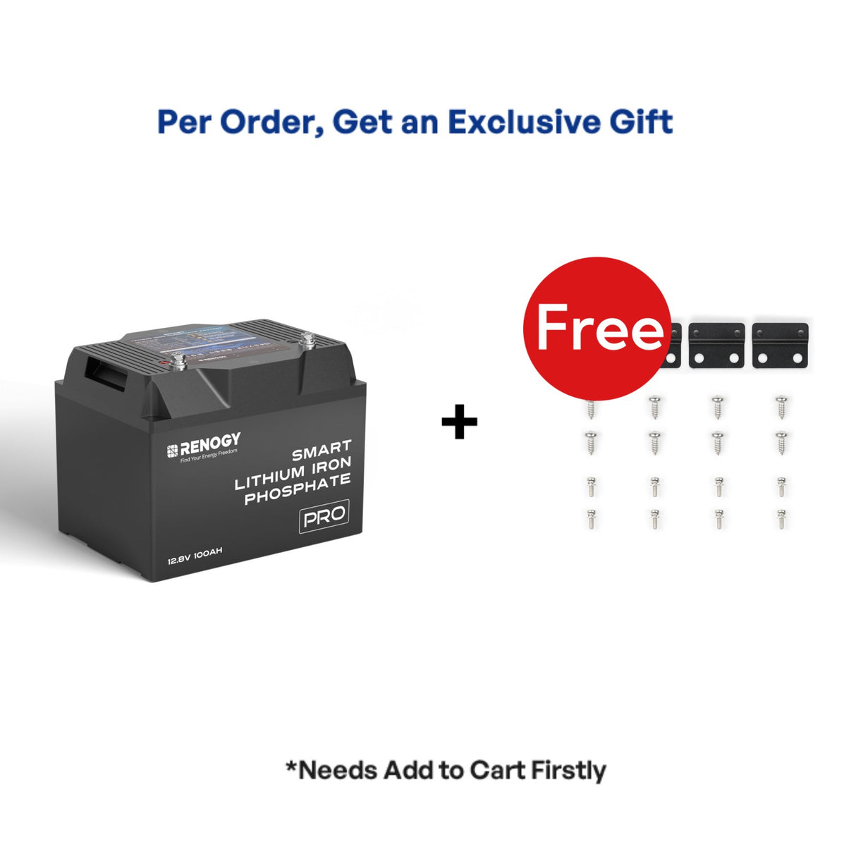 Renogy Pro - Batterie lithium-fer-phosphate intelligente 12 V 100 Ah avec Bluetooth et auto-chauffage