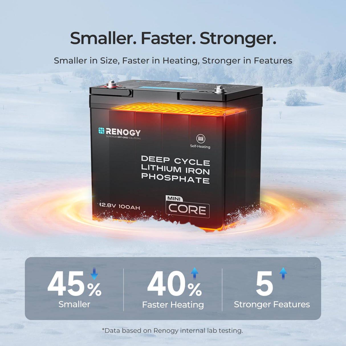 Cold Weather LiFePO4 Battery w/ Self-heating Function