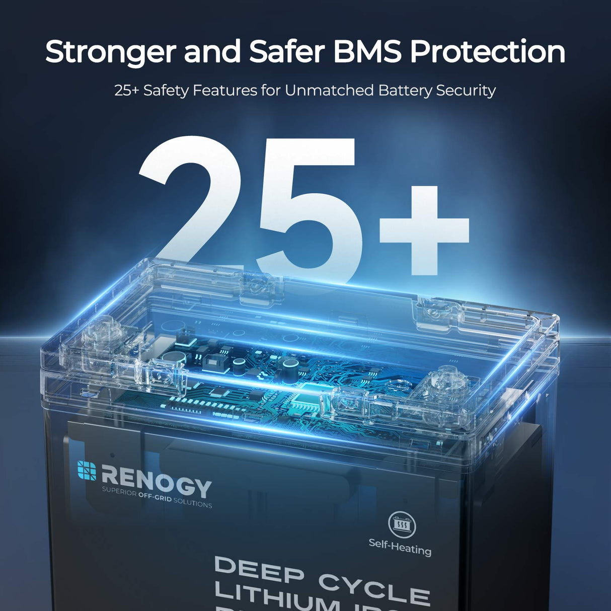 Cold Weather LiFePO4 Battery w/ Self-heating Function