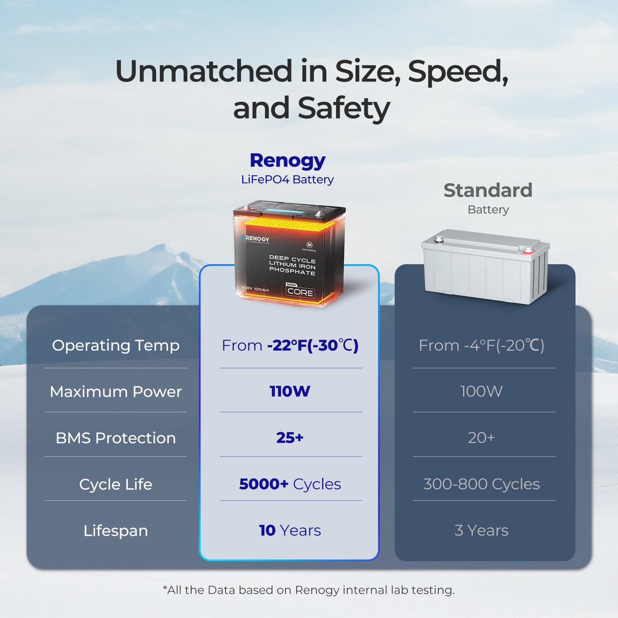 Cold Weather LiFePO4 Battery w/ Self-heating Function