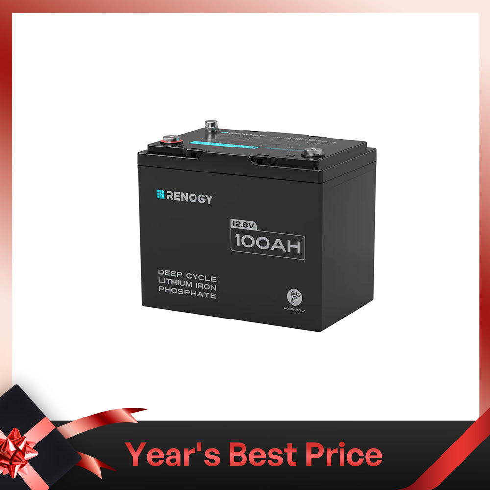 Renogy Core - Batterie LiFePO4 12 V 100 Ah pour moteur de pêche à la traîne avec Bluetooth