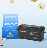 Renogy Core - Batterie lithium fer phosphate 12 V 200 Ah avec Bluetooth