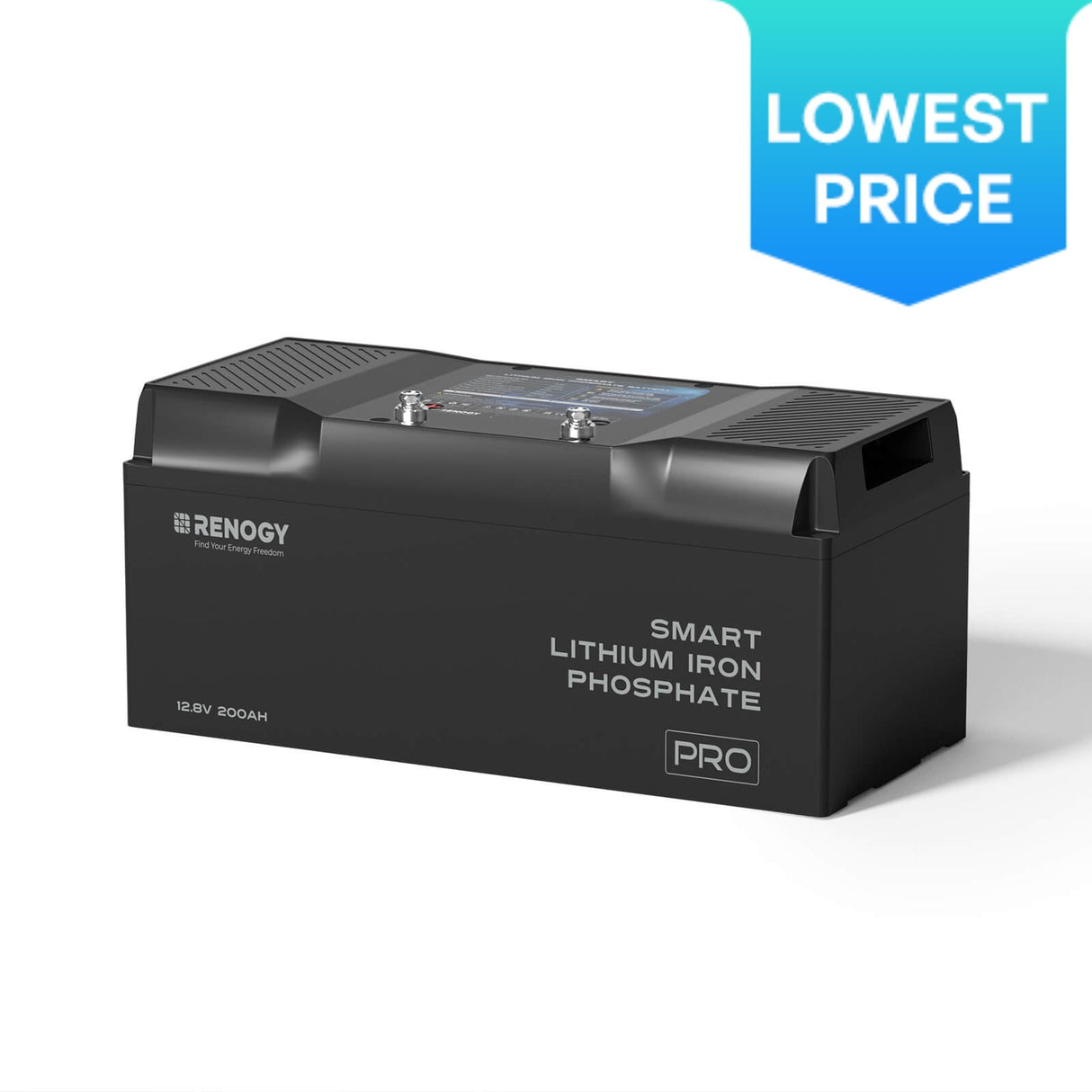 Renogy Pro - Batterie lithium-fer-phosphate intelligente 12 V 200 Ah avec Bluetooth et auto-chauffage