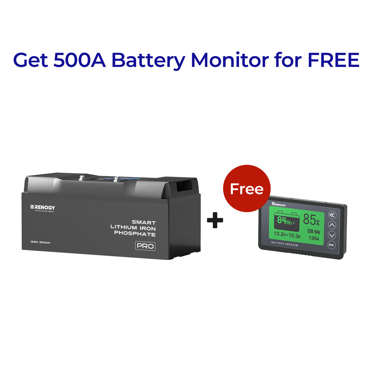 Renogy Pro - 12V 200Ah Smart Lithium Iron Phosphate Battery w/ Bluetooth & Self-Heating