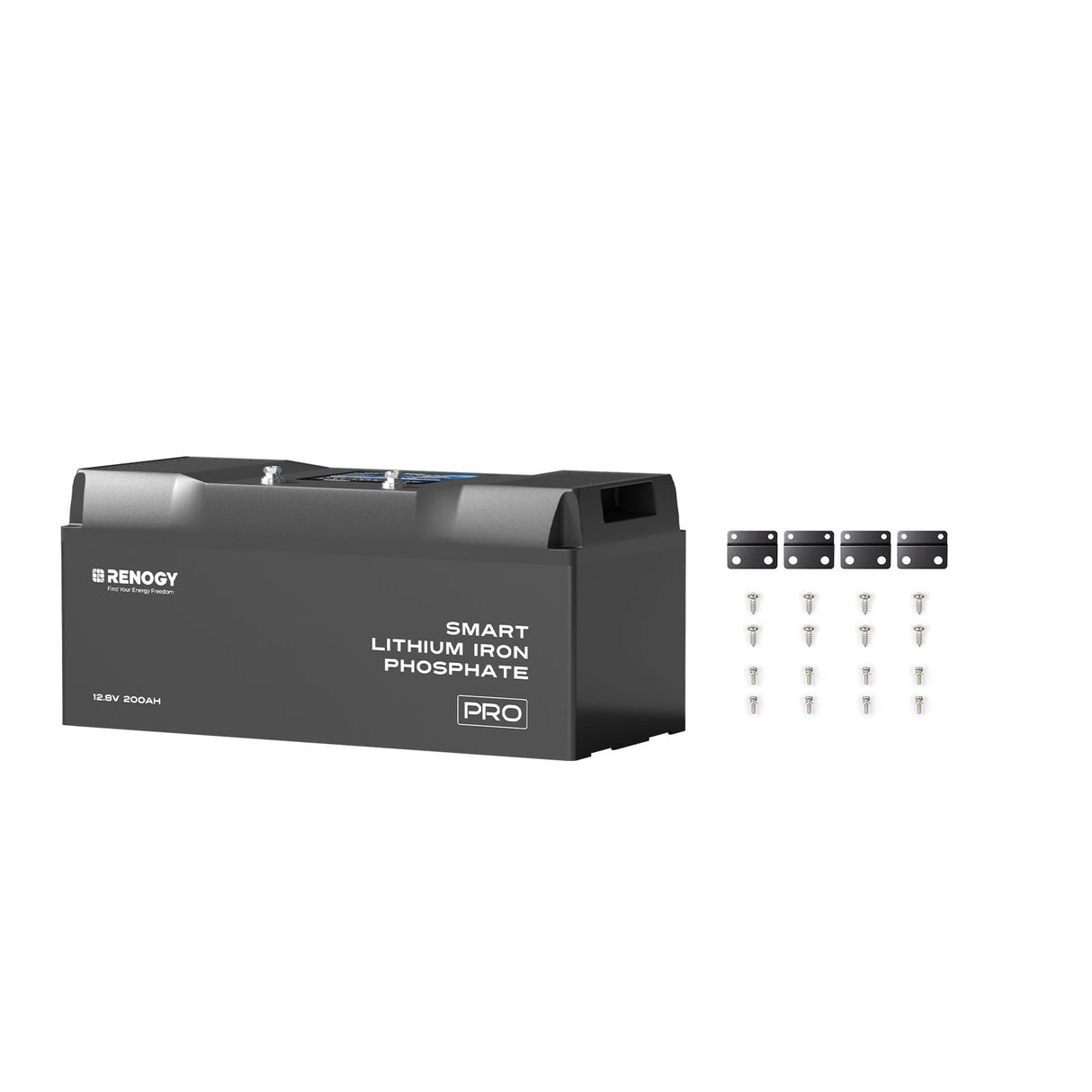 Renogy Pro - Batterie lithium-fer-phosphate intelligente 12 V 200 Ah avec Bluetooth et auto-chauffage
