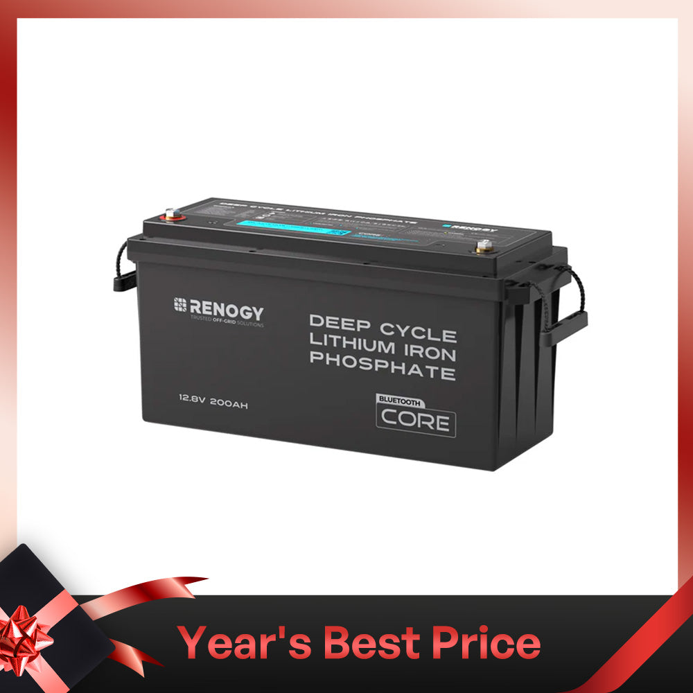 Renogy Core - Batterie lithium fer phosphate 12 V 200 Ah avec Bluetooth