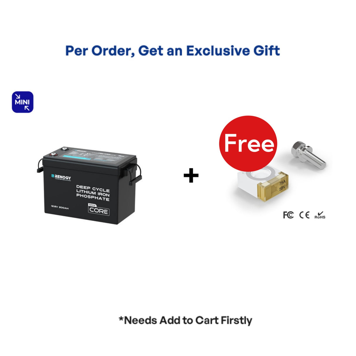 Batterie lithium-fer-phosphate Renogy Core Mini 12 V 300 Ah