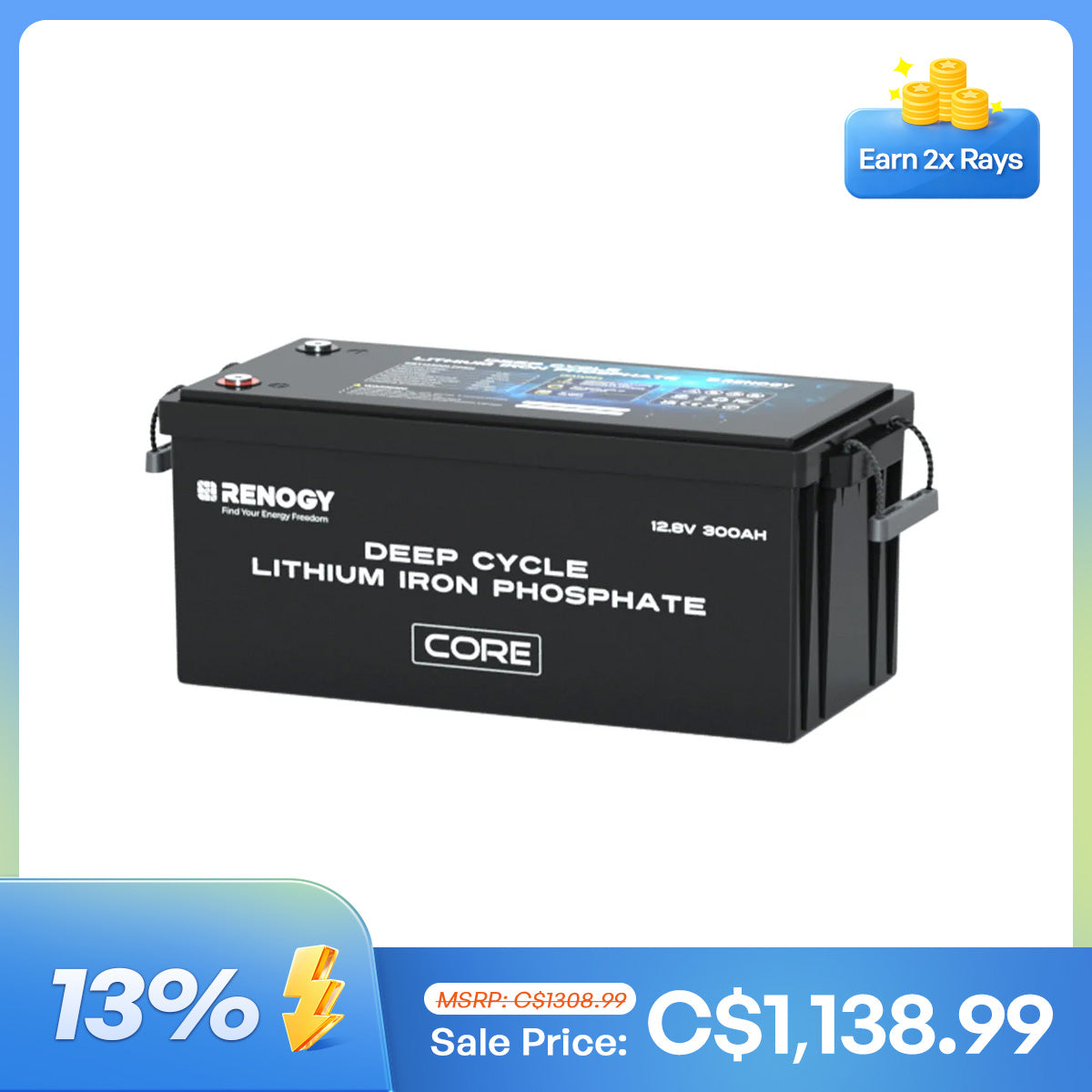12V 300Ah LiFePO4 Battery w/ self-heating function | Core Series