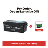 Renogy Core - Batterie lithium fer phosphate 12 V 300 Ah à décharge profonde avec fonction auto-chauffante