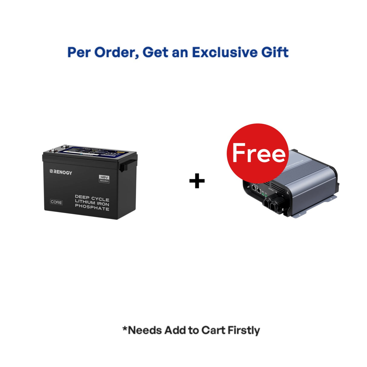 Renogy Core – Batterie lithium fer phosphate 48 V 50 Ah à décharge profonde avec fonction auto-chauffante 