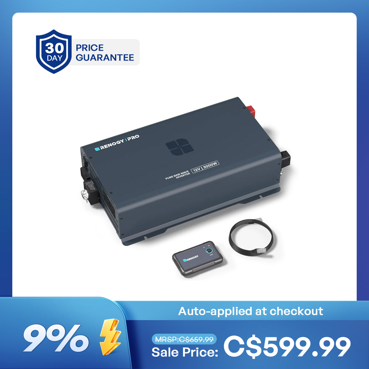 Pro 12V 3000W Pure Sine Wave Inverter with Bluetooth