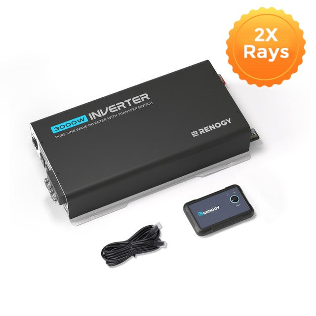 PUH - 12V 1000/2000/3000W Pure Sine Wave Inverter with UPS Transfer Switch and Built-in Bluetooth