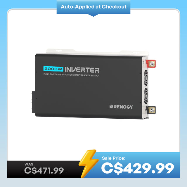 PUH - 12V 3000W Pure Sine Wave Inverter with UPS Transfer Switch and Built-in Bluetooth