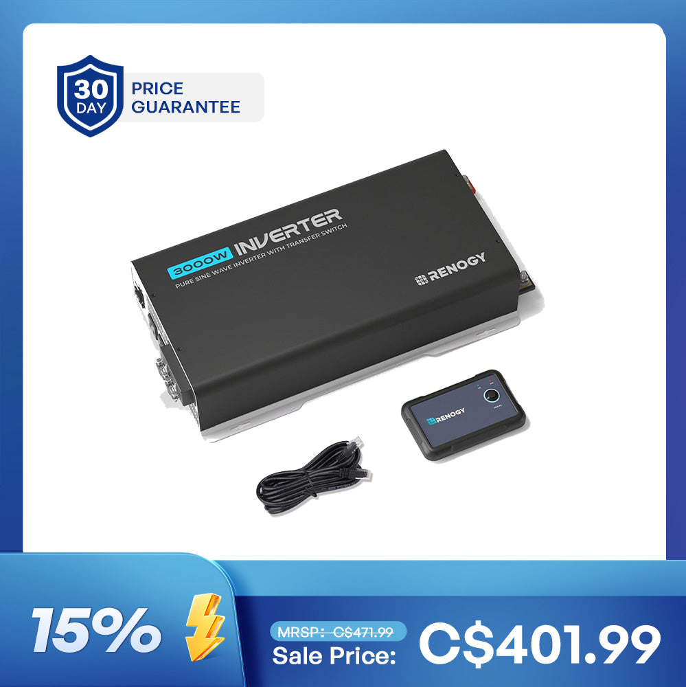 12V 3000W Pure Sine Wave Inverter with UPS Transfer Switch and Built-in Bluetooth