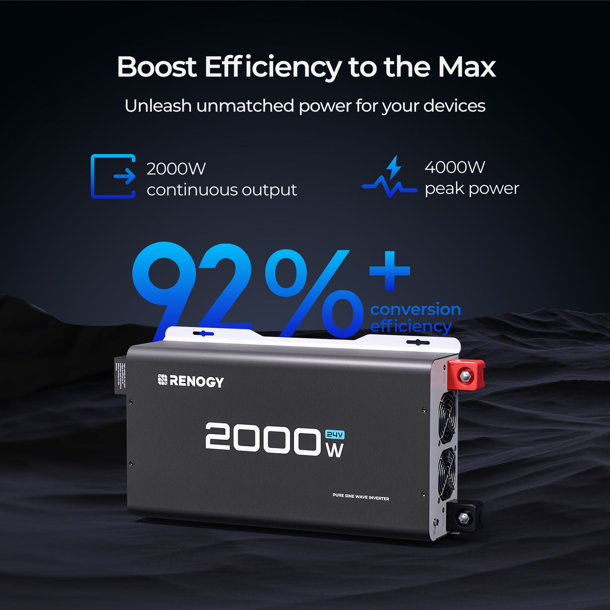 Onduleur sinusoïdal pur Renogy 2000 W 24 V