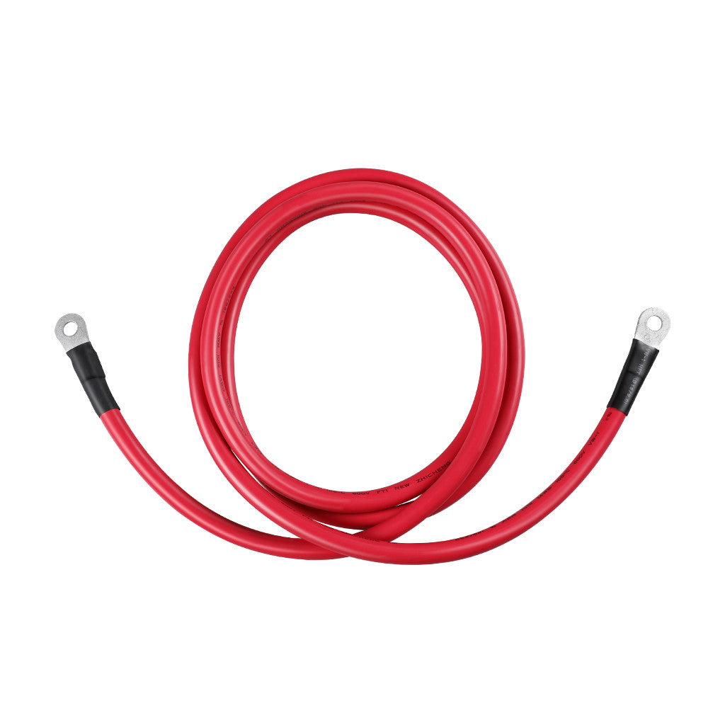 8Ft 1AWG Inverter Cables for 3/8In Lugs