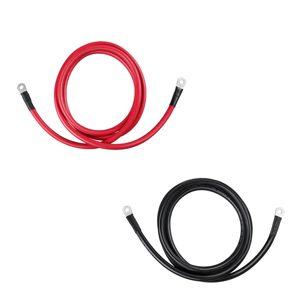 8Ft 1AWG Inverter Cables for 3/8In Lugs