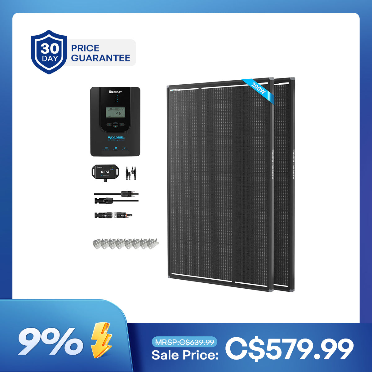 200W Premium Solar Kit w/ 20A MPPT Controller